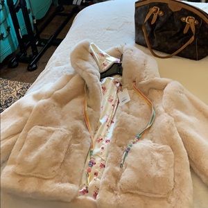 LoveShackFancy faux fur jacket